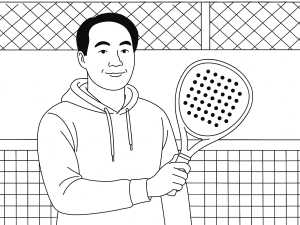 DreamPadel Fuse 2.0 padel racket with gold accents and textured face, shown in profile