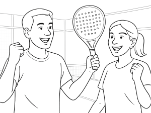 Padelspeler die wisselt tussen Bullpadel Nexx en Nox ballen, illustratie van zomer- en wintereffecten