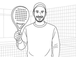 Åtte detaljerte padelracketter på rad, hver med unike former og teksturerte overflater.