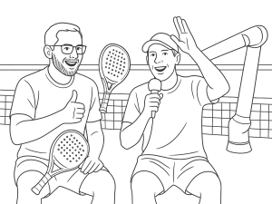 Bill Ullman spiller padel-double med en makker på en bane i New York City