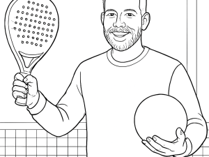 Mustavalkoinen luonnos Head Coello Pro 2025 -padelmailasta, timantinmuotoinen ja kruunulogolla