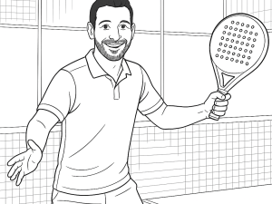 Oier Zuazua demonstriert eine hoch vorbereitete Rückhand-Volley mit beiden Händen am Schläger im Padel.