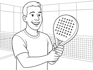 Padelspiller sammenligner tunge og lette ketchere, fremhæver balance og vægtforskelle i sort-hvid.