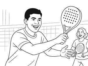 Tolito Aguirre and Gonzalo Rubio shaking hands on a padel court before their debut match in Rome