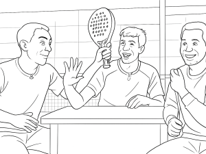 Stupaczuk en Di Nenno denken na over sporttrivia, omringd door symbolen van Argentijnse sportprestaties