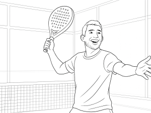 Sieben harte Padel-Schläger führender Marken nebeneinander, Unterschiede in Form und Griff hervorgehoben.