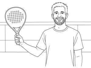 Προχωρημένος παίκτης padel κρατά την Bullpadel Xplo 2025 Di Nenno σε επιθετική θέση στο φιλέ