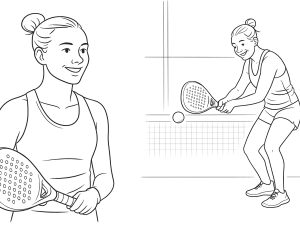 Vici Kurz che si prepara a rispondere al servizio nel padel, mostrando posizione bassa e concentrazione