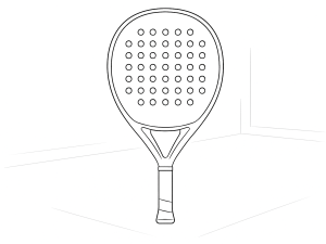 Raquete de padel Drop Shot X-Bass com grip fino e alongado e correia de pulso tipo corda, formato diamante visível