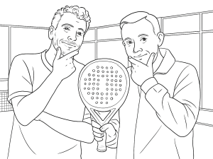 Head Radical Pro padelmaila pisaran muotoisena, kuvioitu grippi ja kontrolliin keskittyvä mustavalkoinen design