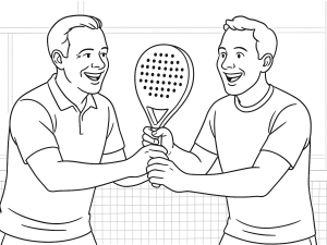 Jogador de padel em posição de preparação com a raquete aberta, a preparar-se para executar um lob de backhand