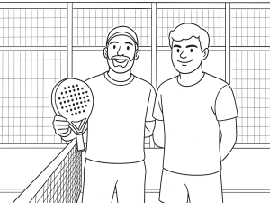 Pablo Cardona en tegenstander wisselen volleys uit op een padelbaan in Madrid, met nadruk op dynamisch spel en tactiek