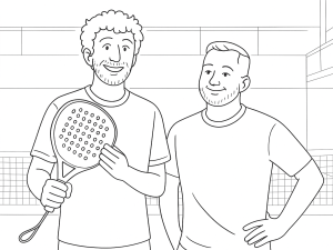 Starvie Triton Soft Padelschläger mit Tropfenform und strukturierter Oberfläche, gehalten von einem offensiven Spieler