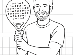 Black-and-white sketch of the Bullpadel Hack 03 Comfort 2023 padel racket with diamond shape and high balance.