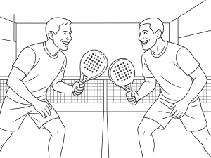Black-and-white sketch of Bullpadel Vertex and Neuron 2025 rackets side by side, highlighting shape differences