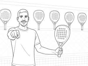 Racchette Royal Padel 2025 disposte in fila, ognuna con forme e texture diverse