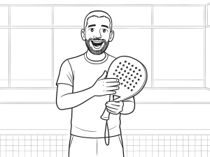 Käsinpiirretty Endless Razor Hybrid -padelmaila, jossa kuvioitu pinta ja pyöristetyt reunat, korostaen kontrolliominaisuuksia