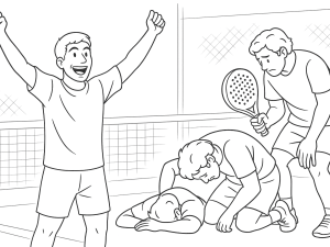 Galán and Chingotto celebrating on court after winning mar del plata Premier Padel final