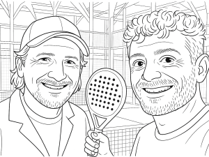 Gaston Malacalza coaching padel tactics at Cepac Academy, demonstrating shot technique and court positioning