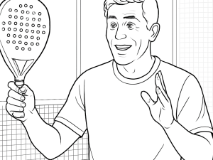 Czarno-biały szkic rakiety padel Kombat Delta Force MKIII 18K o okrągłym kształcie i teksturowanej powierzchni