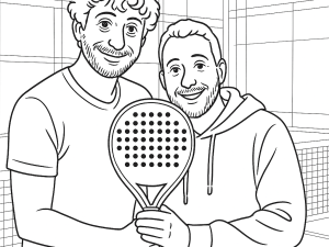 Kombat Vesubio padelracket med diamantform, grov yta och lång handledsrem i hand