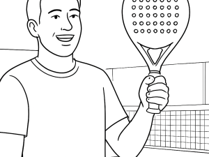 Black-and-white sketch of the Metalbone CTRL 3.3 hybrid padel racket with adjustable screws