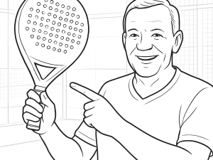 Black-and-white sketch of the Nox ML10 Bahia 2024 padel racket with textured surface and modern design