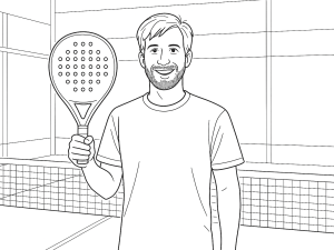 Raquette de padel Kombat Arenal 2025 avec forme diamant, surface rugueuse et manche allongé, dessinée en détail