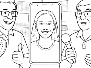 Riva Mackie holding an Adidas padel racket, reflecting on court with determined expression