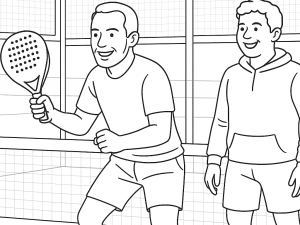 Spiller ved nettet demonstrerer volley-stand med en StarVie Astrum padel-ketcher og banekegler