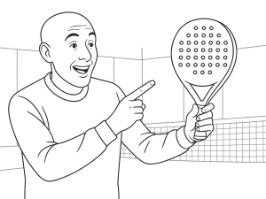 Black-and-white sketch of the StarVie Raptor Pro Touch 2025 padel racket with round shape and matte finish