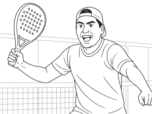 Tolito Aguirre executing a creative padel shot as Miami crowd watches in awe