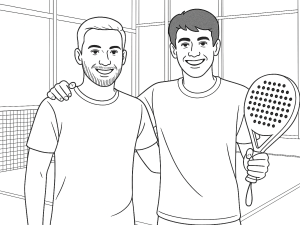 Arnau Ayats holding an Oxdog Ultimate Pro+ padel racket, highlighting its diamond shape and features