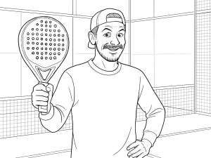 Black-and-white sketch of the Babolat Technical Viper 2025 padel racket with textured surface detailing