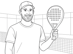 Black-and-white sketch of the Bullpadel Vertex 04 Woman 2024 padel racket with diamond shape and signature detailing