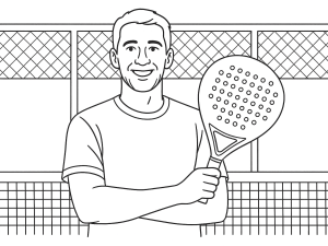 Black-and-white sketch of Drop Shot Axion Attack 2024 padel racket with teardrop shape and textured face