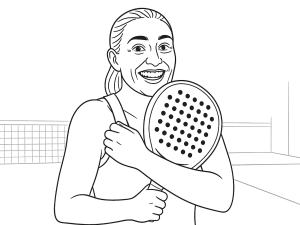 Marta Ortega holding her exclusive Adidas Cross It Light PRO-EDT padel racket on court