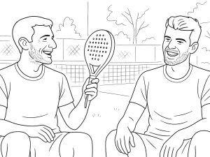 Momo González and Javi Garrido shaking hands on a padel court, symbolizing their new partnership