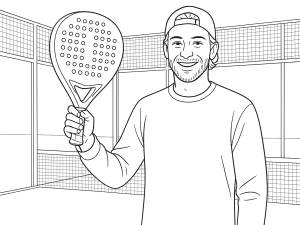 Zwart-witte schets van het Nox AT10 12K 2024 padelracket met druppelvorm en getextureerd oppervlak