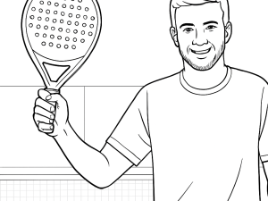Black-and-white sketch of the Nox AT2 LTD 2024 padel racket showing its dual-texture face and wristband.