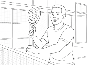 Handgetekend Padelator Odin racket met reliëflogo, hybride vorm en opvallende designdetails