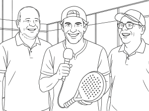 Patxi Areitio jouant au padel à Reserve Padel Miami, raquette à la main, concentré sur le jeu
