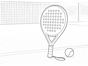 Black-and-white sketch of RS SPORTS Cobra Apex Women’s Edition padel racket with teardrop shape and textured face