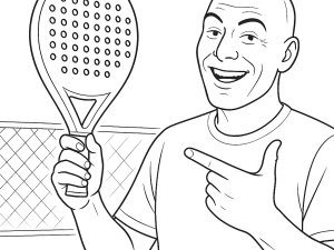 Mustavalkoinen luonnos Starvie Kenta Soft 30 padelmailasta, pyöreä muoto ja kuusikulmainen kuviointi