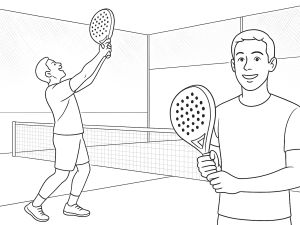 Ρακέτα padel StarVie Titania 2025 με στρογγυλό σχήμα και μεγάλο γλυκό σημείο, σκίτσο σε μαύρο και άσπρο