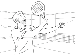 Sort-hvid skitse af Varlion Maxima Summum Prisma Airflow W padelketcher med tekstureret overflade