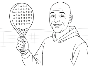 Boceto en blanco y negro de la pala de pádel Babolat Counter Veron 2025 con cara texturizada y mango largo