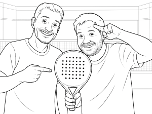 Dopadel Taurus padelmaila, jossa hybridimuoto ja teksturoitu kumipinta, mustavalkoisena