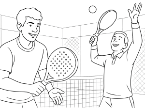 Sort-hvid skitse af Head Extreme Pro og Speed Pro X padelketchere side om side