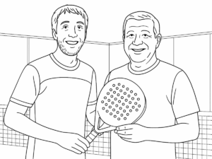 Michele Bruno effectuant un smash puissant au padel contre Roberto Cardi sur le court, tous deux concentrés et intenses